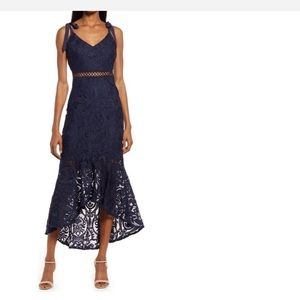 Lulus lace high-low tie-strap dress NWT